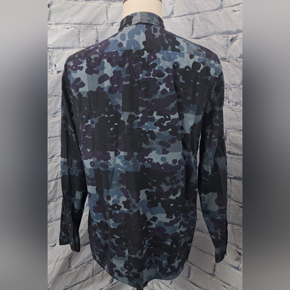 Burberry Men's Alden Multi Camo Button Down Trim Fit Sport Shirt Camo $425 XL - Picture 6 of 13